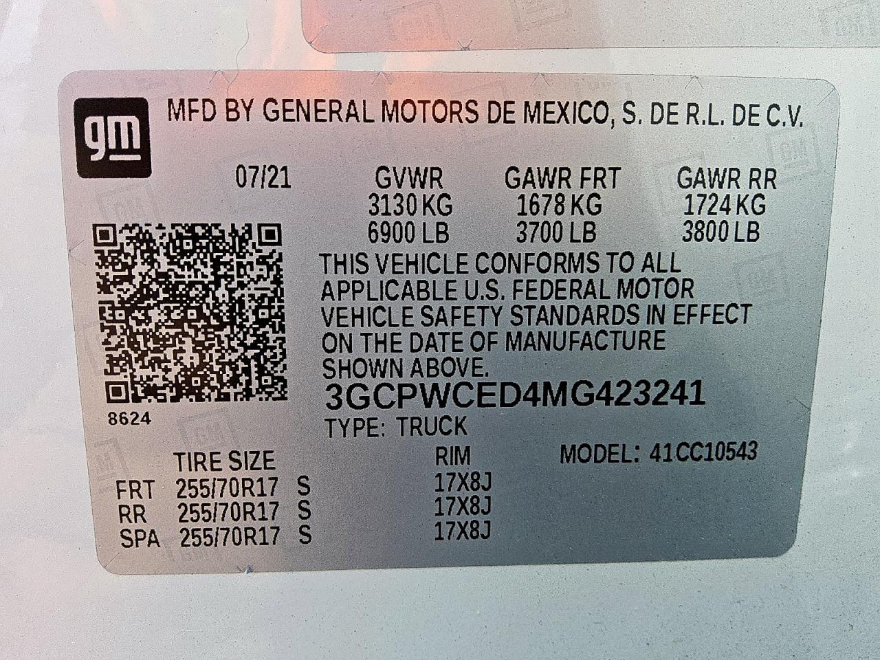 2021 Chevrolet Silverado C1500 Lt VIN: 3GCPWCED4MG423241 Lot: 64733715