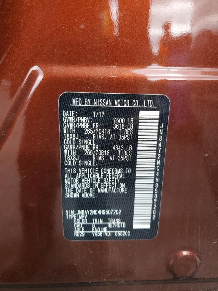 2017 Nissan Armada Sv VIN: JN8AY2NC4H9507202 Lot: 63251935