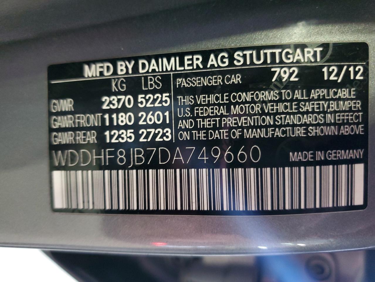 2013 Mercedes-Benz E 350 4Matic VIN: WDDHF8JB7DA749660 Lot: 64742815