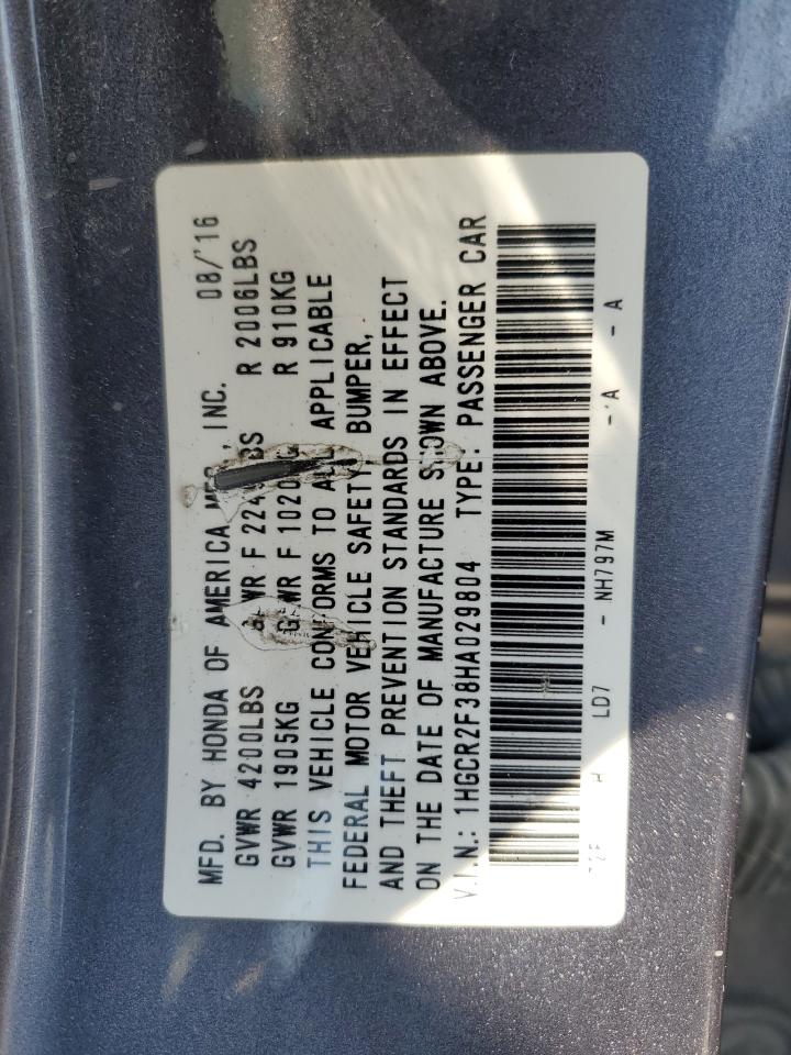 2017 Honda Accord Lx VIN: 1HGCR2F38HA029804 Lot: 65068455