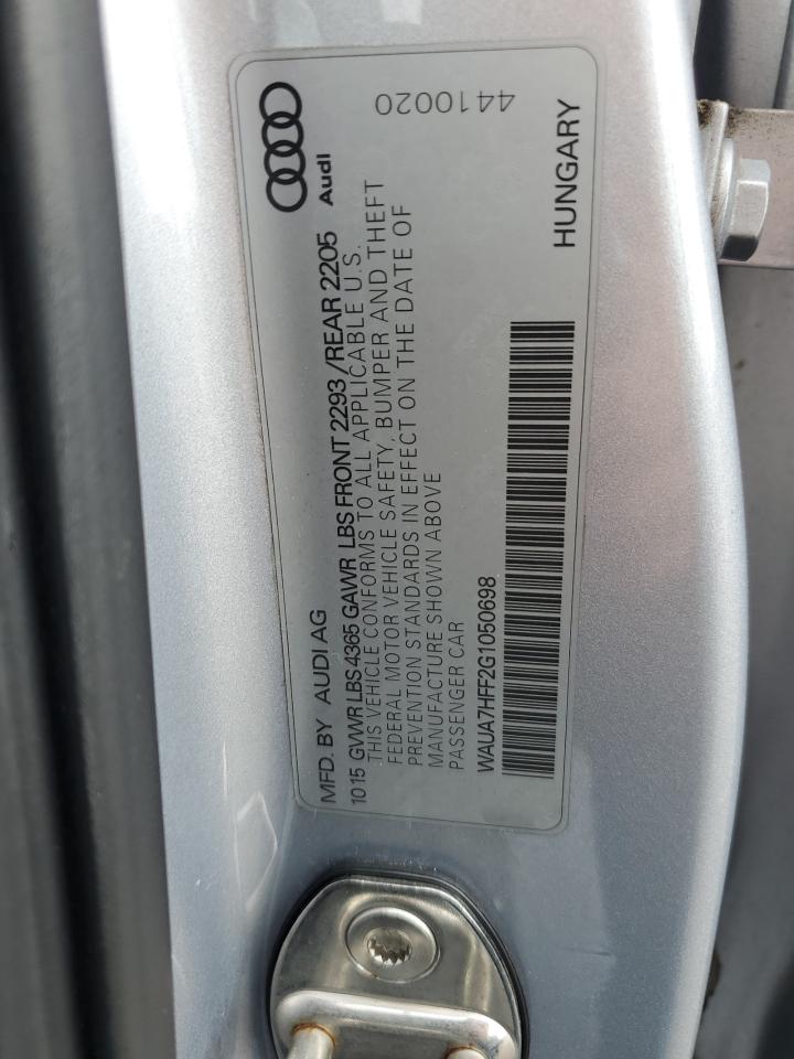 2016 Audi A3 Premium VIN: WAUA7HFF2G1050698 Lot: 63335795