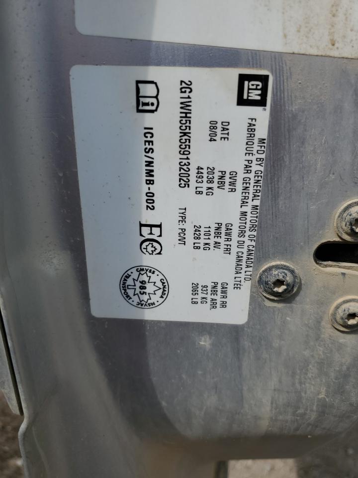 2005 Chevrolet Impala Ls VIN: 2G1WH55K559132025 Lot: 64088675