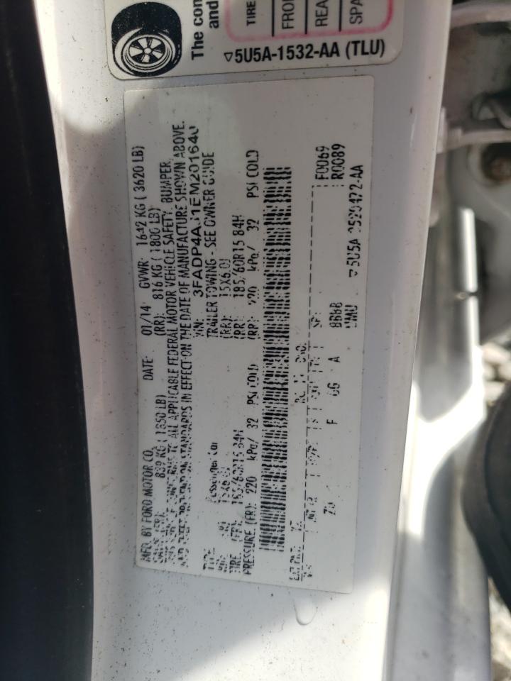2014 Ford Fiesta S VIN: 3FADP4AJ1EM201640 Lot: 65313725