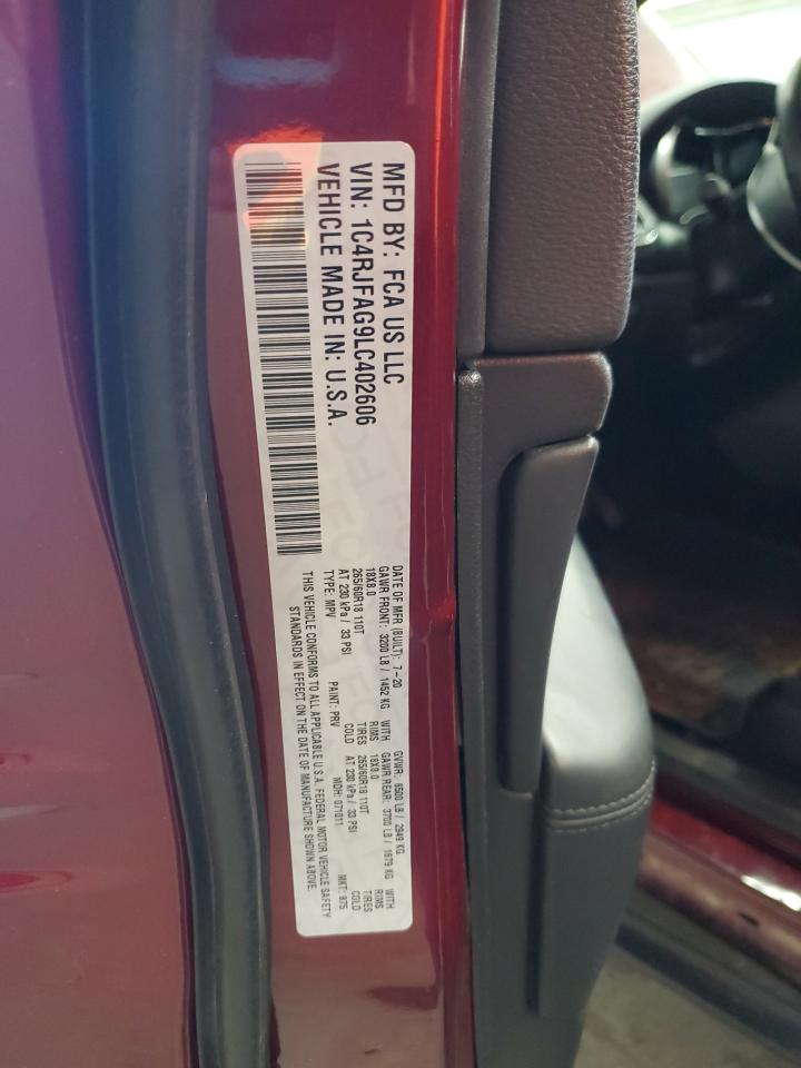 2020 Jeep Grand Cherokee Laredo VIN: 1C4RJFAG9LC402606 Lot: 65482325