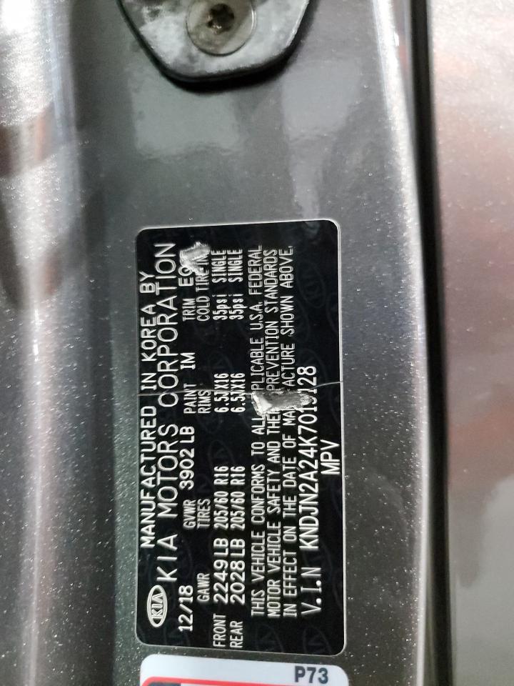 2019 Kia Soul VIN: KNDJN2A24K7019128 Lot: 65002565