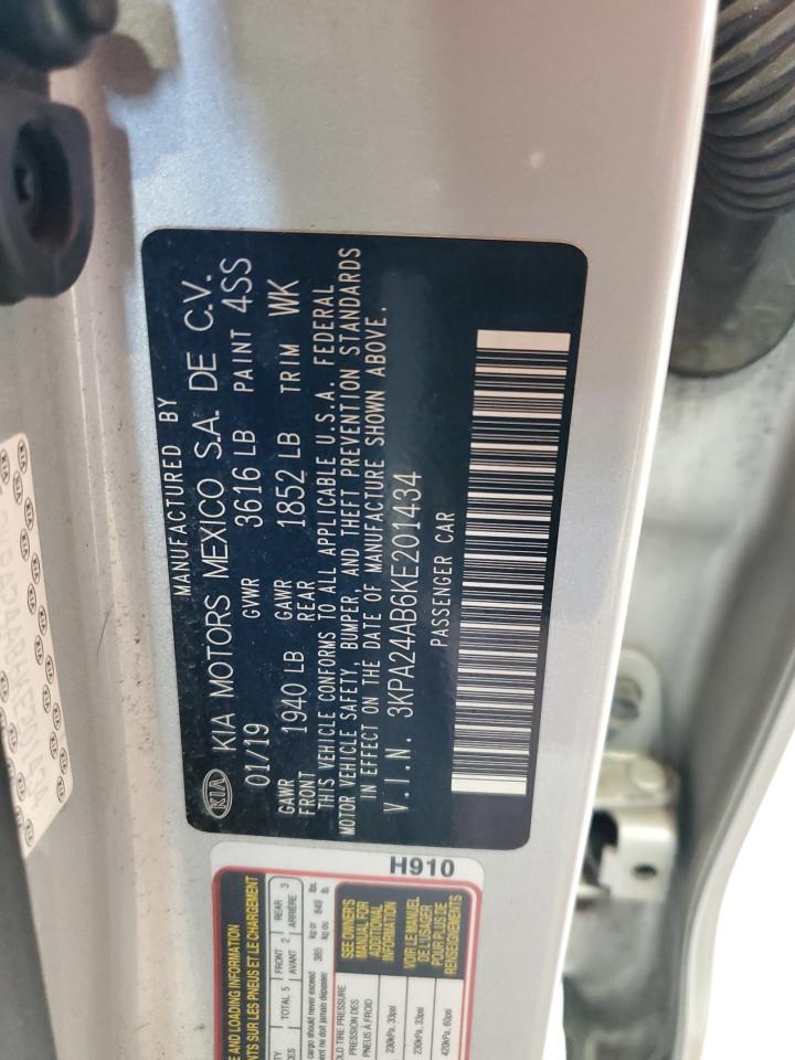 2019 Kia Rio S VIN: 3KPA24AB6KE201434 Lot: 63376235