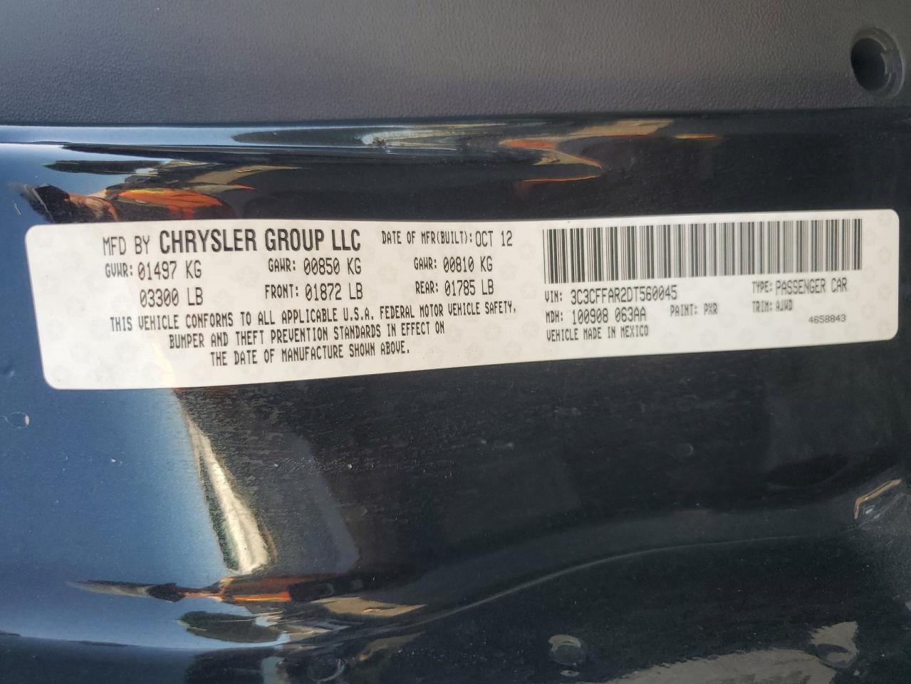 2013 Fiat 500 Pop VIN: 3C3CFFAR2DT560045 Lot: 66155485