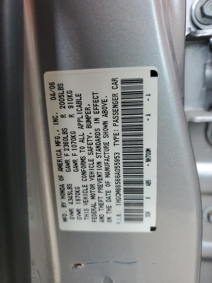 2006 Honda Accord Ex VIN: 1HGCM66566A055953 Lot: 65287855