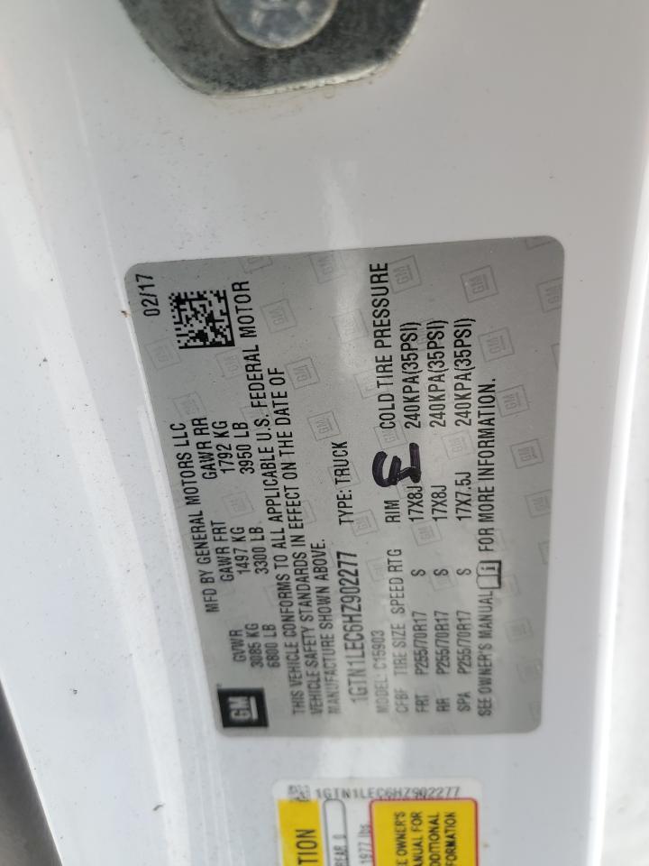 2017 GMC Sierra C1500 VIN: 1GTN1LEC6HZ902277 Lot: 66107215