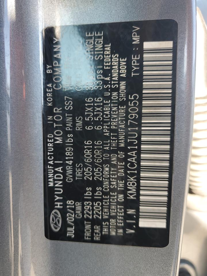 2018 Hyundai Kona Se VIN: KM8K1CAA1JU179055 Lot: 65910985