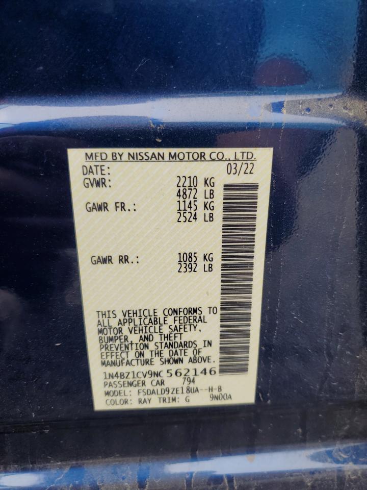 2022 Nissan Leaf Sv Plus VIN: 1N4BZ1CV9NC562146 Lot: 64518135