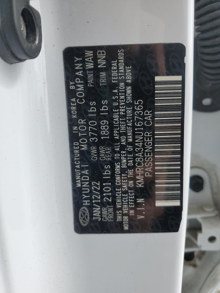 2022 Hyundai Venue Sel VIN: KMHRC8A34NU167365 Lot: 63236475