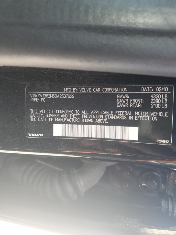 2010 Volvo S40 2.4I VIN: YV1382MS0A2507929 Lot: 62962765
