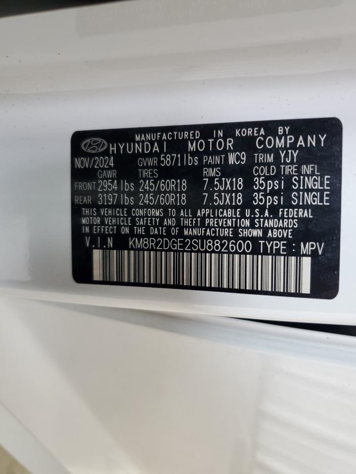 2025 Hyundai Palisade Sel VIN: KM8R2DGE2SU882600 Lot: 63942005