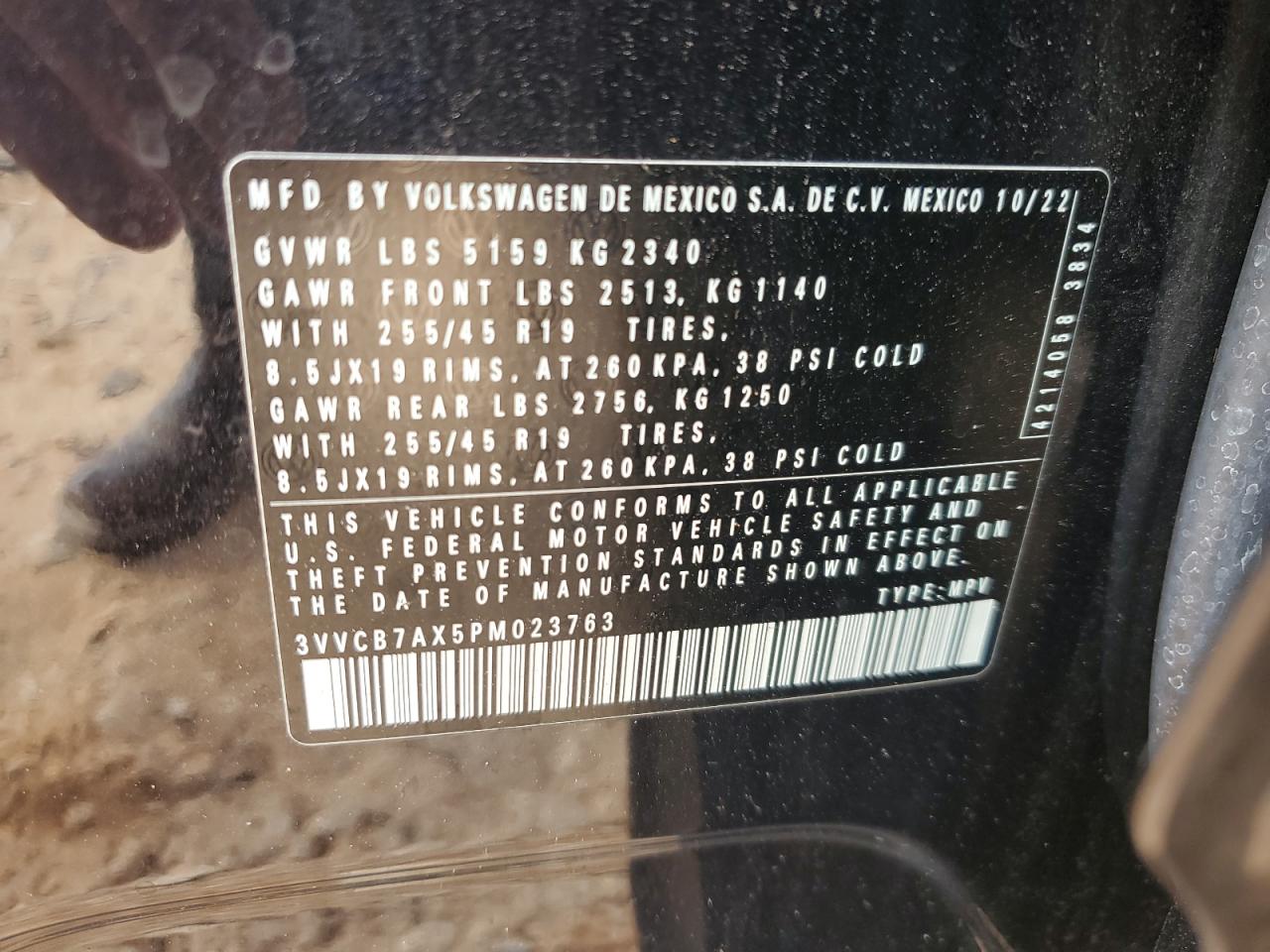 2023 Volkswagen Tiguan Se R-Line Black VIN: 3VVCB7AX5PM023763 Lot: 66595215