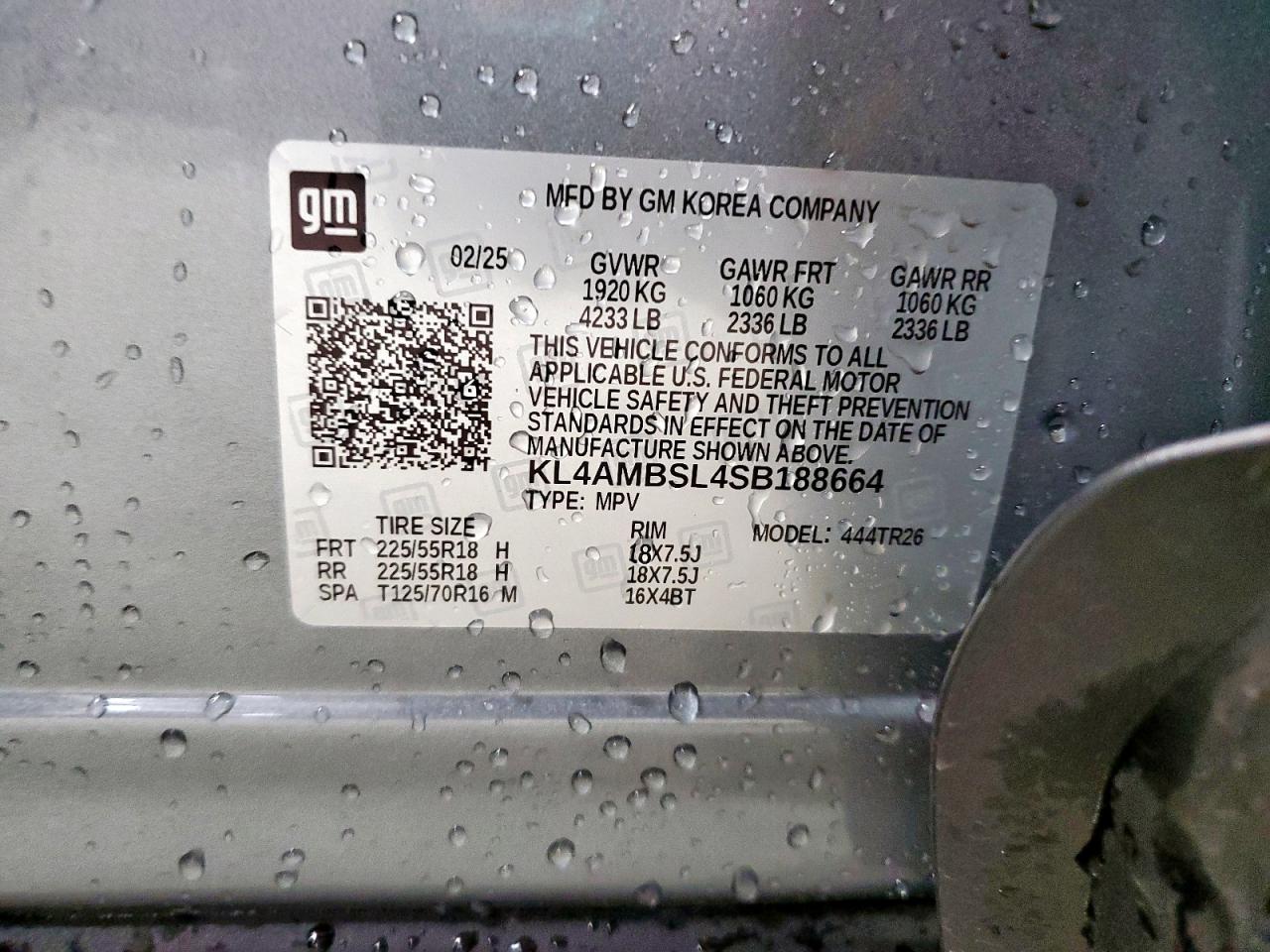 kl4ambsl4sb188664 KL4AMBSL4SB188664 2025 Buick Encore Gx Preferred