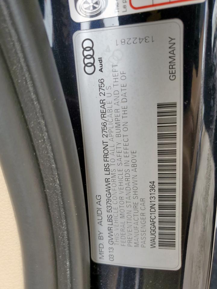 2013 Audi A6 Premium Plus VIN: WAUGGAFC1DN131364 Lot: 63227695
