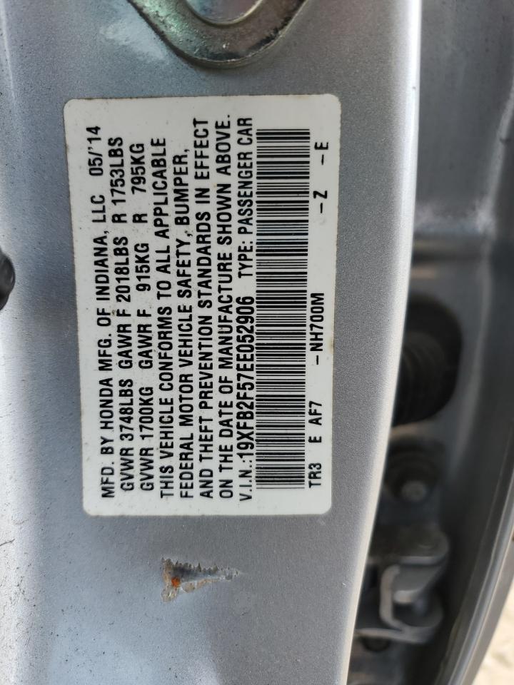 2014 Honda Civic Lx VIN: 19XFB2F57EE052906 Lot: 63596055