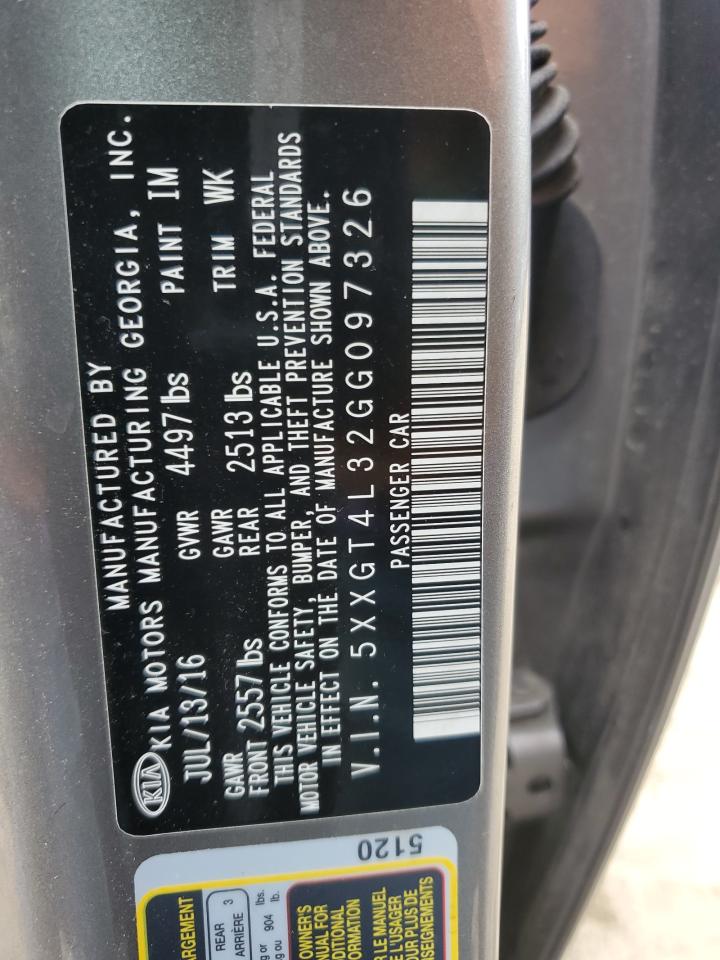 2016 Kia Optima Lx VIN: 5XXGT4L32GG097326 Lot: 65194925