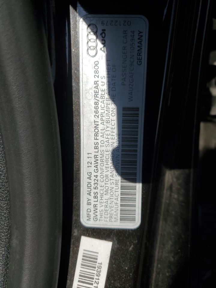 2012 Audi A7 Prestige VIN: WAU2GAFC9CN105944 Lot: 63276655