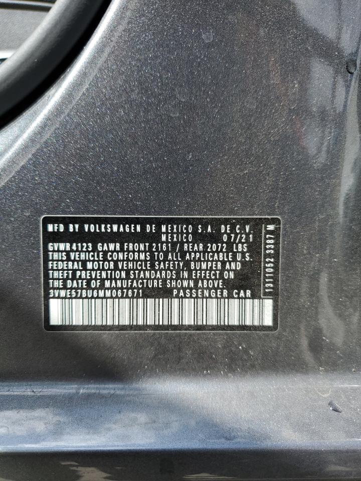 2021 Volkswagen Jetta Sel VIN: 3VWE57BU6MM067671 Lot: 65346025