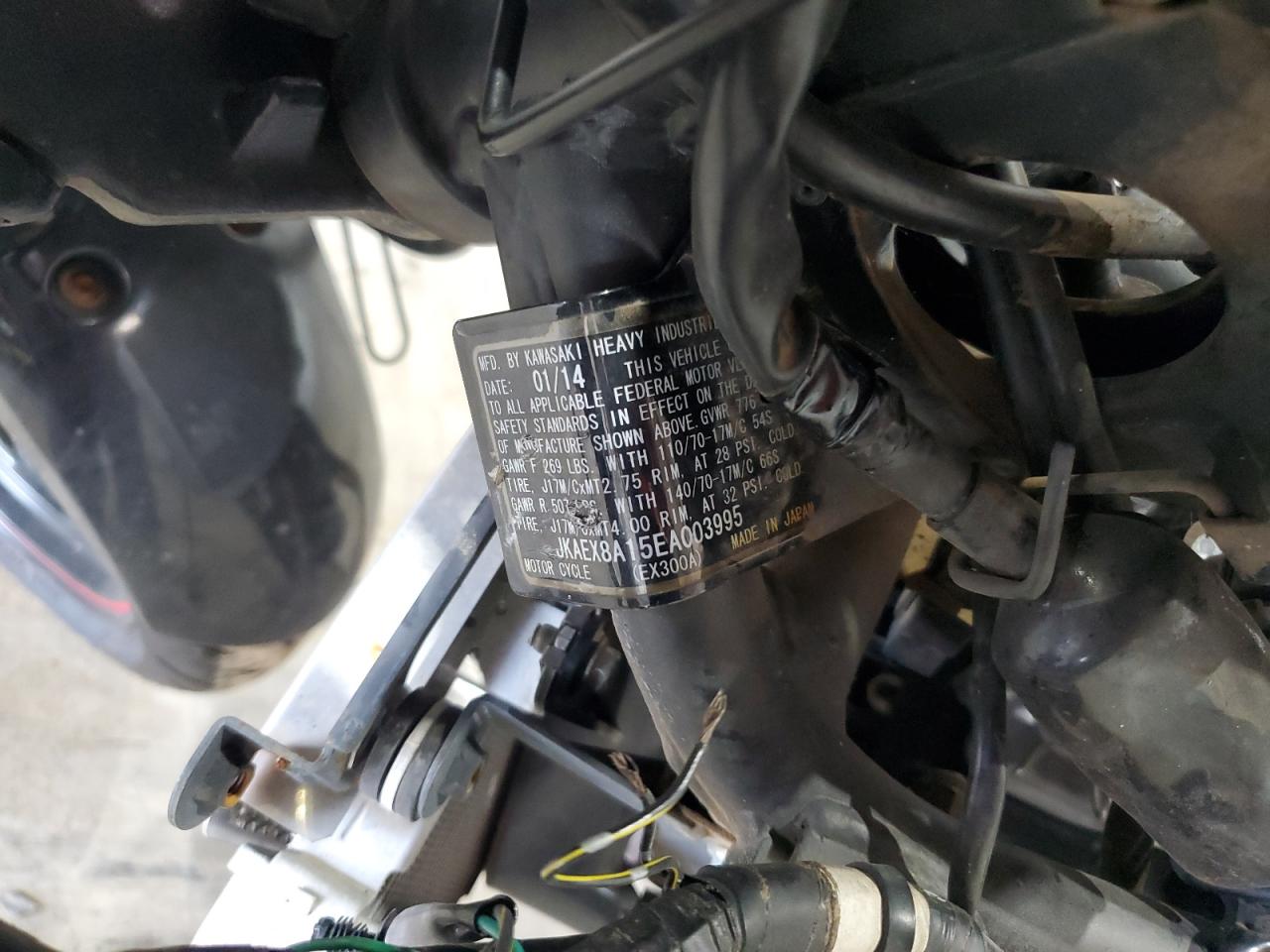 jkaex8a15ea003995 JKAEX8A15EA003995 2014 Kawasaki Ex300 A