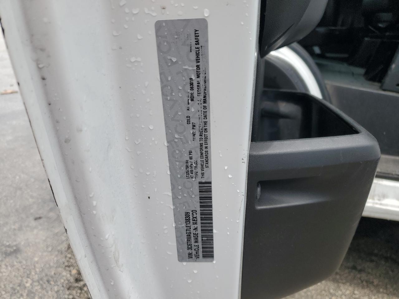 2020 Ram Promaster 1500 1500 Standard VIN: 3C6TRVAG7LE138309 Lot: 63283055