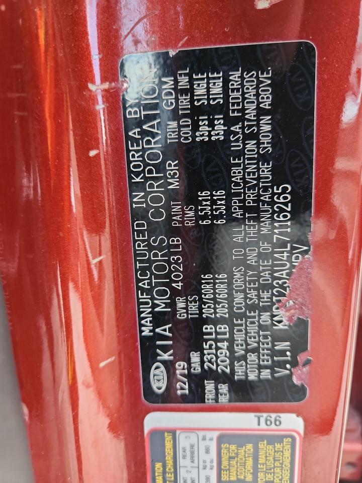 2020 Kia Soul Lx VIN: KNDJ23AU4L7116265 Lot: 62505375