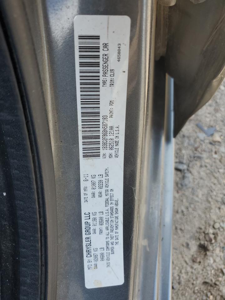 2011 Dodge Avenger Lux VIN: 1B3BD2FB6BN587183 Lot: 64931655