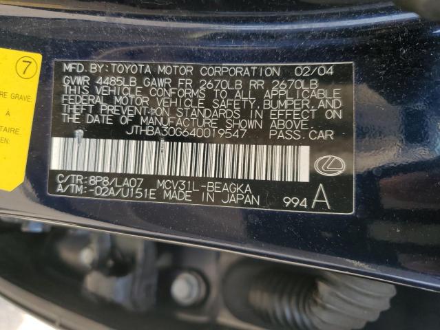 2004 LEXUS ES 330  