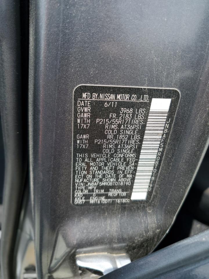 2011 Nissan Juke S VIN: JN8AF5MR0BT018190 Lot: 63373145