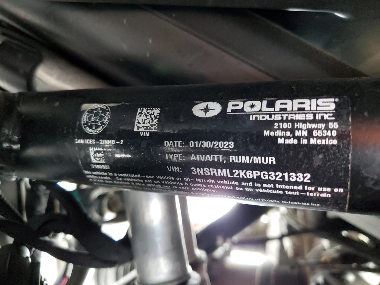 2023 Polaris Rzr Pro R 4 Ultimate Launch Edition VIN: 3NSRML2K6PG321332 Lot: 66525465