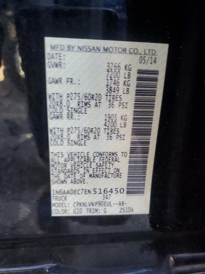 2014 Nissan Titan S VIN: 1N6AA0EC7EN516450 Lot: 66473375