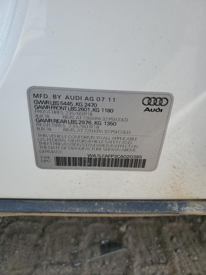 2012 Audi Q5 Premium Plus VIN: WA1LFAFP3CA020385 Lot: 63296865