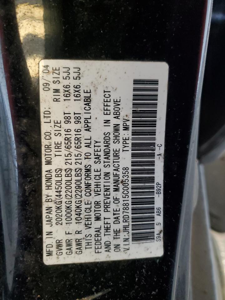 2005 Honda Cr-V Ex VIN: JHLRD78815C005358 Lot: 63402705