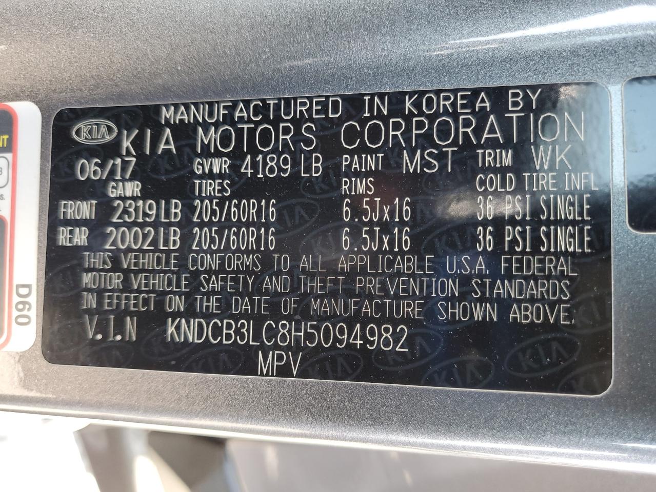 kndcb3lc8h5094982 KNDCB3LC8H5094982 2017 Kia Niro Fe