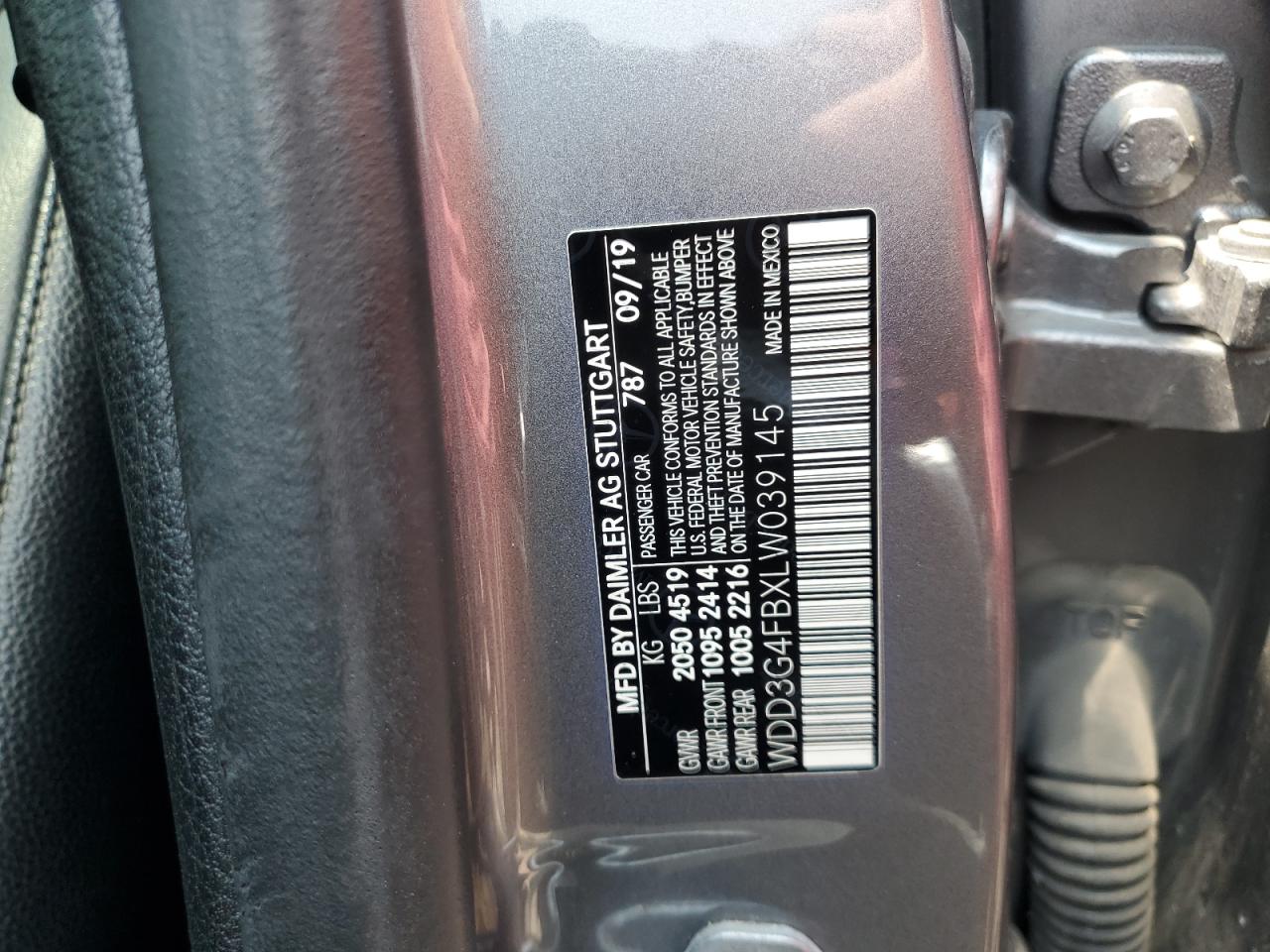 2020 Mercedes-Benz A 220 4Matic VIN: WDD3G4FBXLW039145 Lot: 64581465