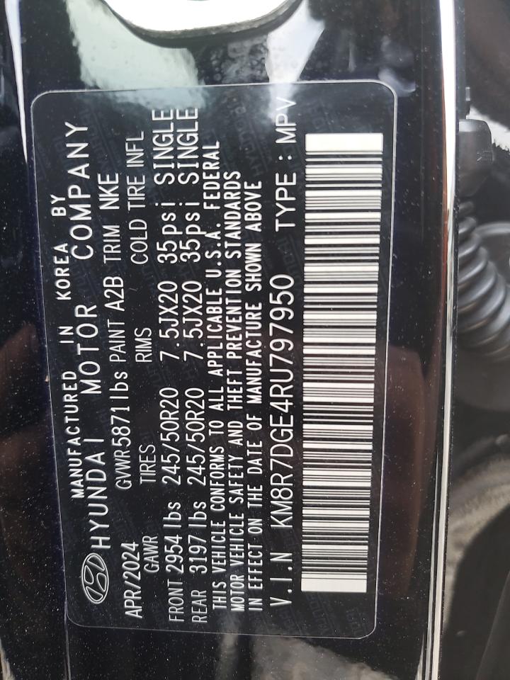 2024 Hyundai Palisade Calligraphy VIN: KM8R7DGE4RU797950 Lot: 64794995