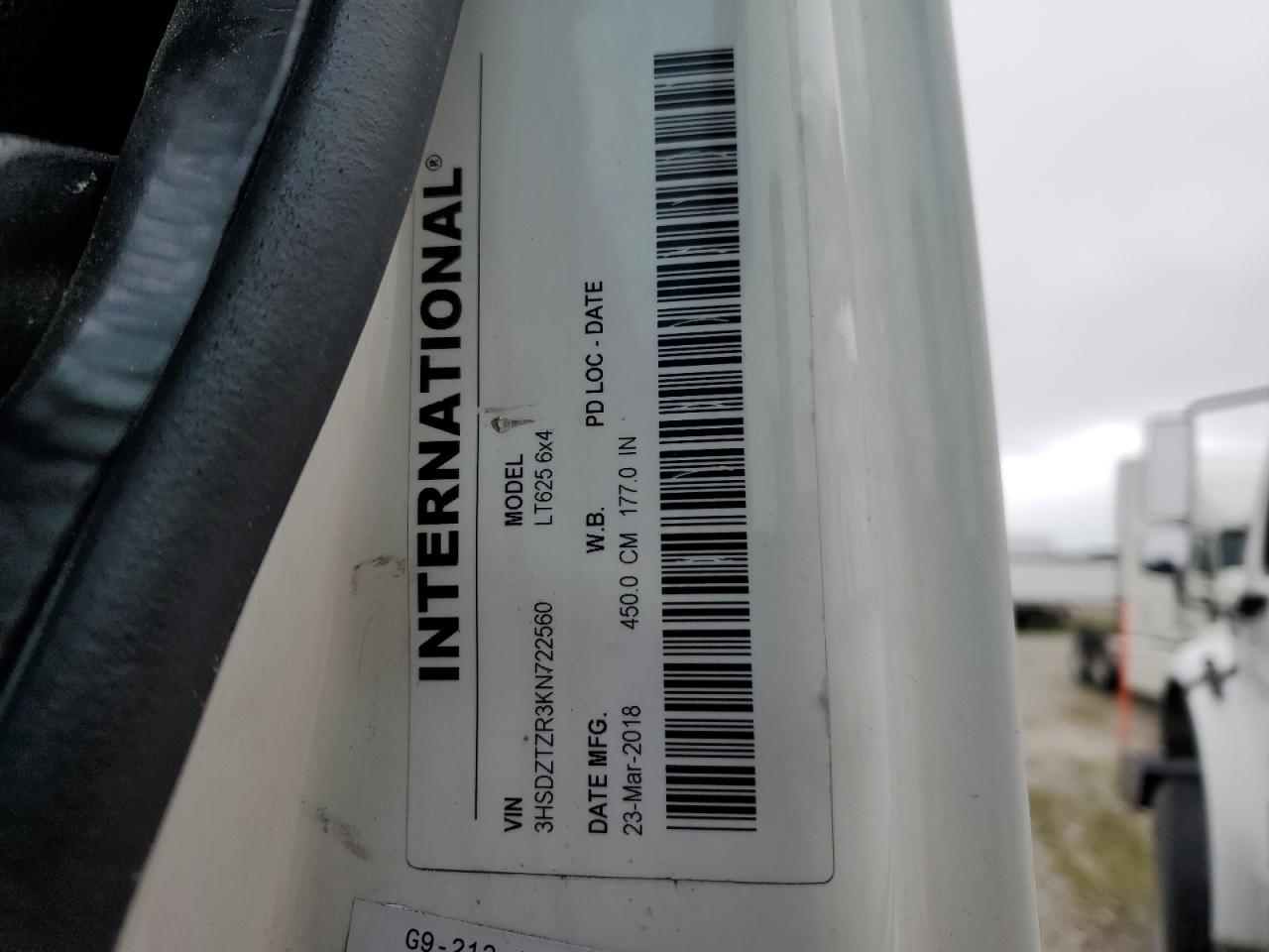 2019 International Lt625 Semi Truck VIN: 3HSDZTZR3KN722560 Lot: 63607215