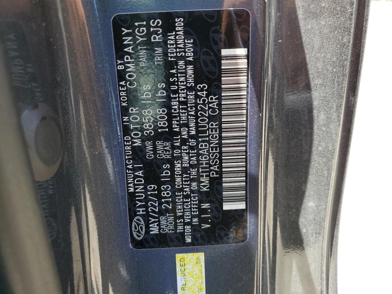 2020 Hyundai Veloster Turbo VIN: KMHTH6AB1LU022543 Lot: 64025275