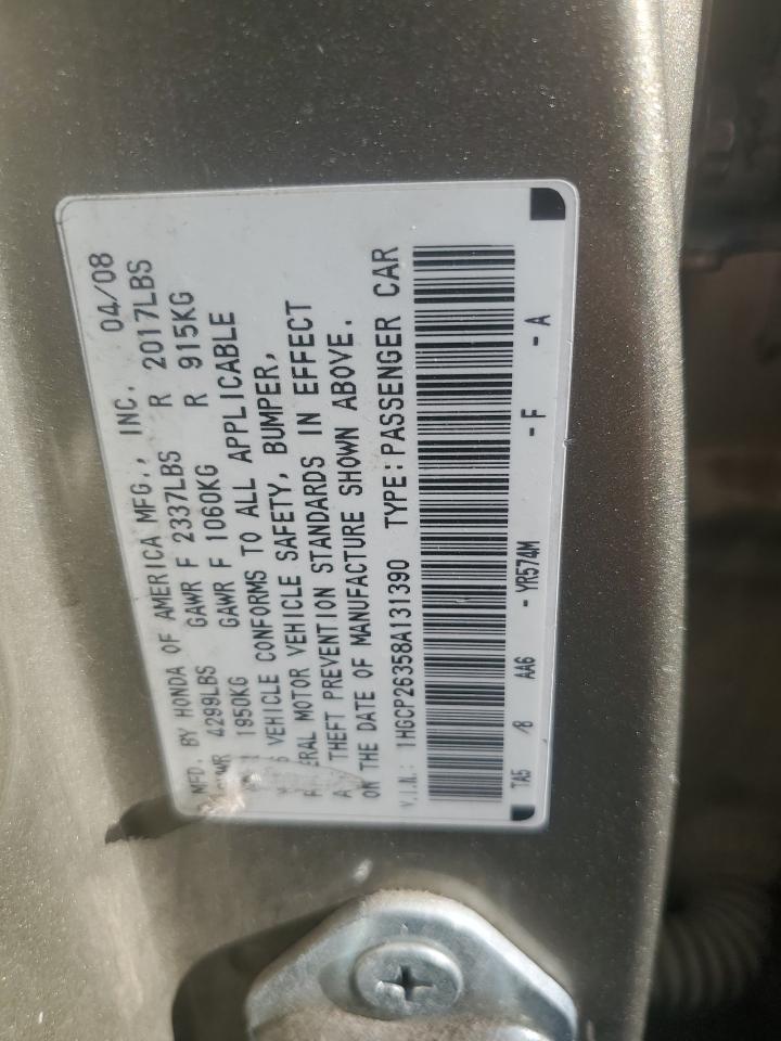 2008 Honda Accord Lx VIN: 1HGCP26358A131390 Lot: 64788665
