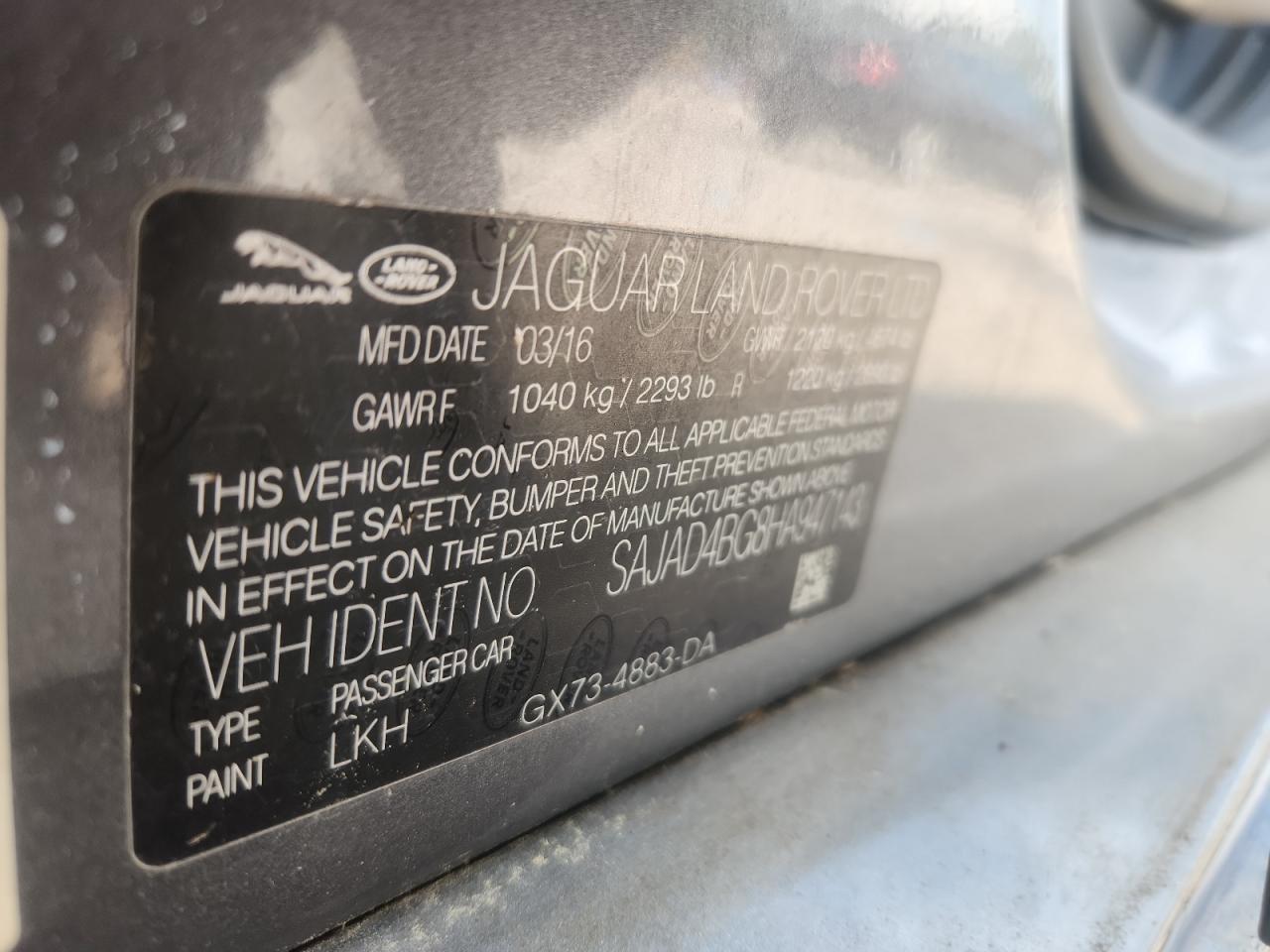 2017 Jaguar Xe Premium VIN: SAJAD4BG8HA947143 Lot: 60759555