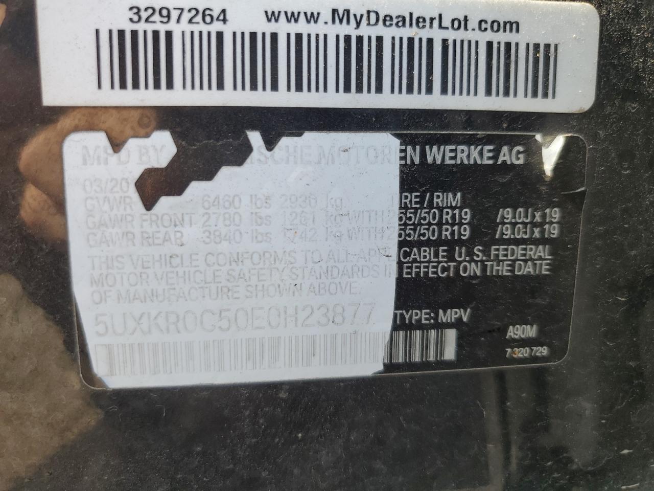 2014 BMW X5 xDrive35I VIN: 5UXKR0C50E0H23877 Lot: 66333855