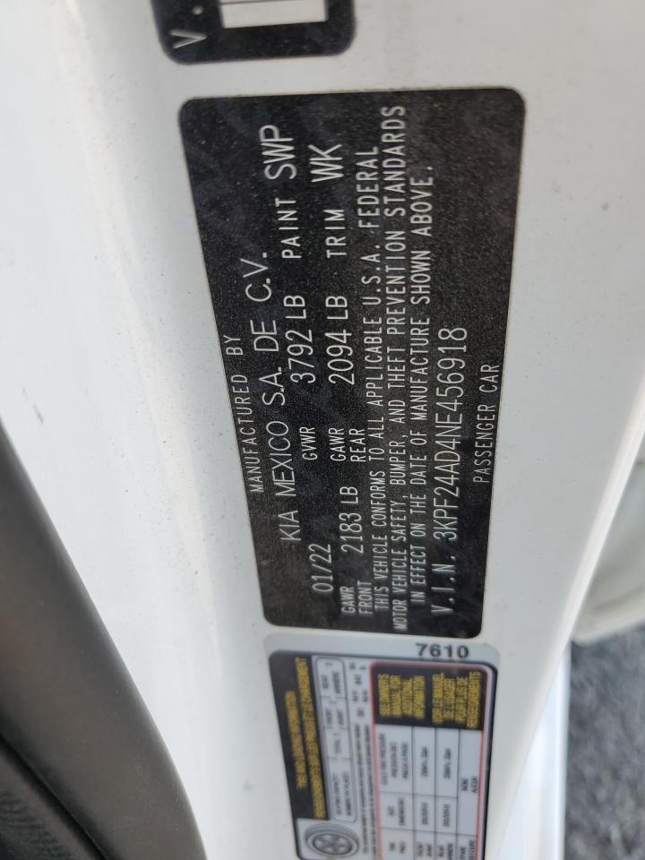 3kpf24ad4ne456918 3KPF24AD4NE456918 2022 Kia Forte Fe