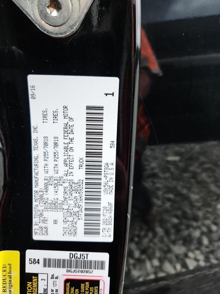 2017 Toyota Tundra Crewmax Sr5 VIN: 5TFDW5F16HX592522 Lot: 63625715