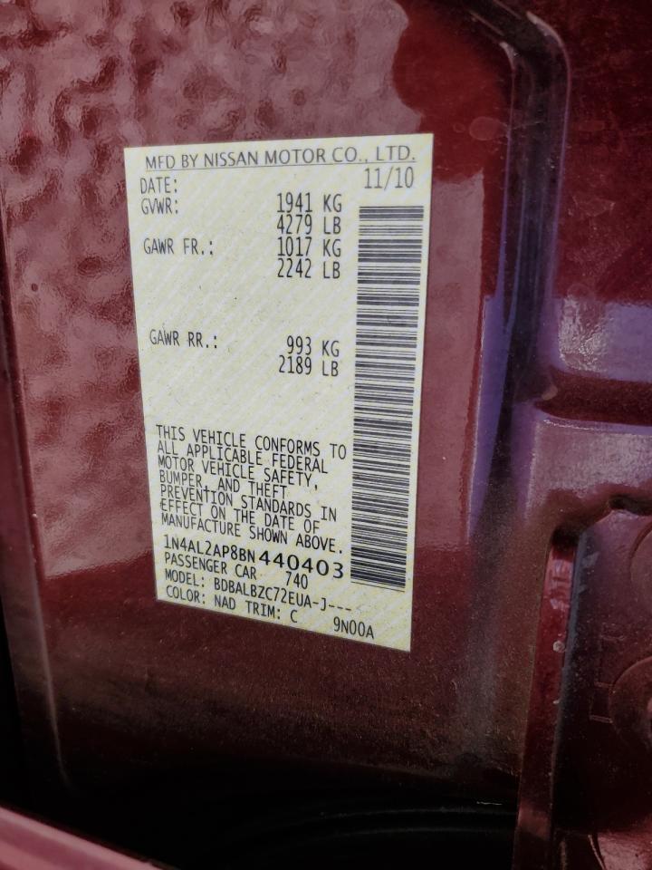 2011 Nissan Altima Base VIN: 1N4AL2AP8BN440403 Lot: 64842425