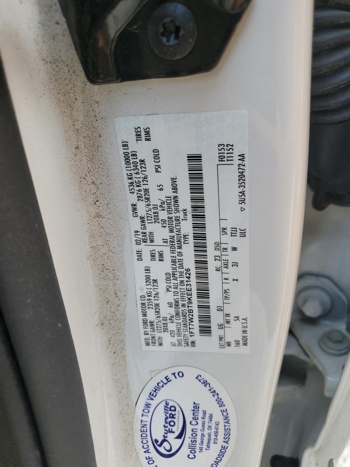 2019 Ford F250 Super Duty VIN: 1FT7W2BT9KEE31426 Lot: 64512935