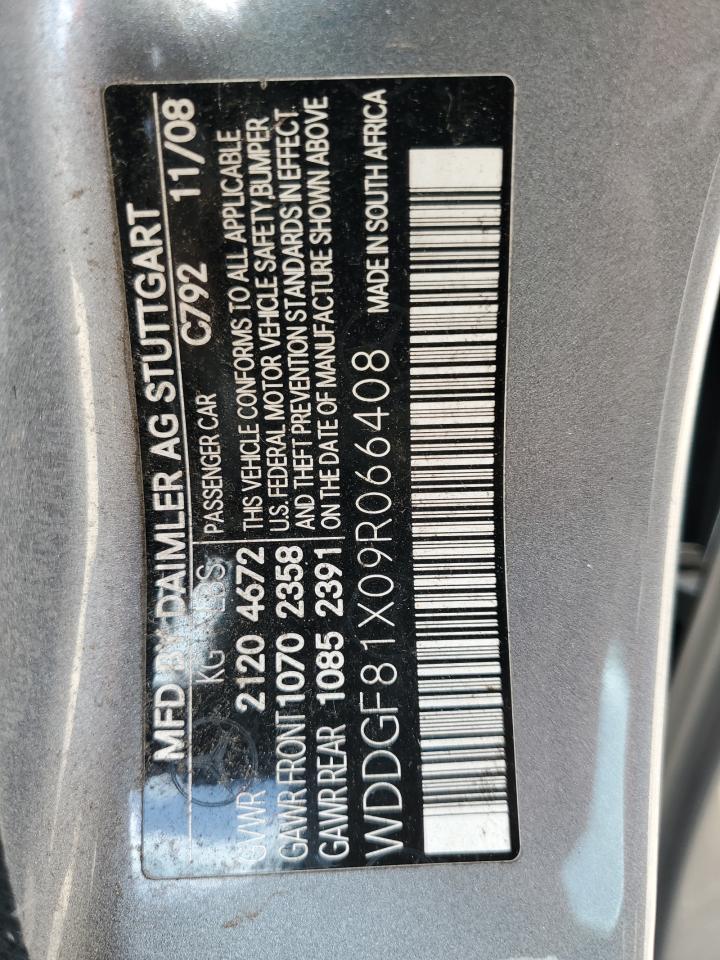 2009 Mercedes-Benz C 300 4Matic VIN: WDDGF81X09R066408 Lot: 62475395