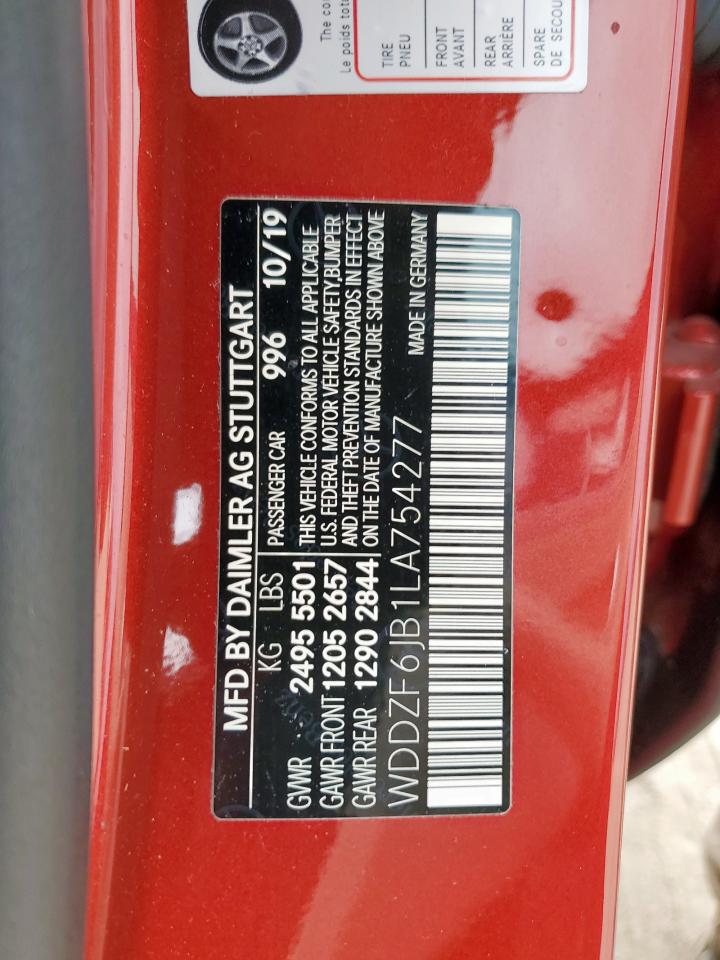 2020 Mercedes-Benz E 450 4Matic VIN: WDDZF6JB1LA754277 Lot: 63595915
