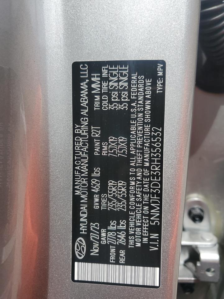 2024 Hyundai Tucson Sel VIN: 5NMJF3DE3RH356532 Lot: 64841665